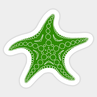 Starfish (white/green) Sticker